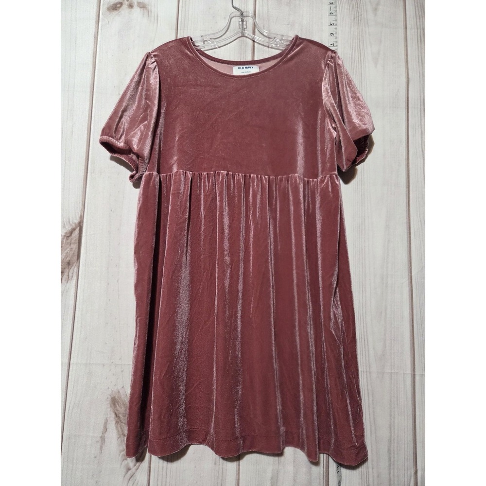 Old Navy Dress Womens 2XL 18 Plus Mauve Velvet Babydoll A-Line Short Puff Sleeve